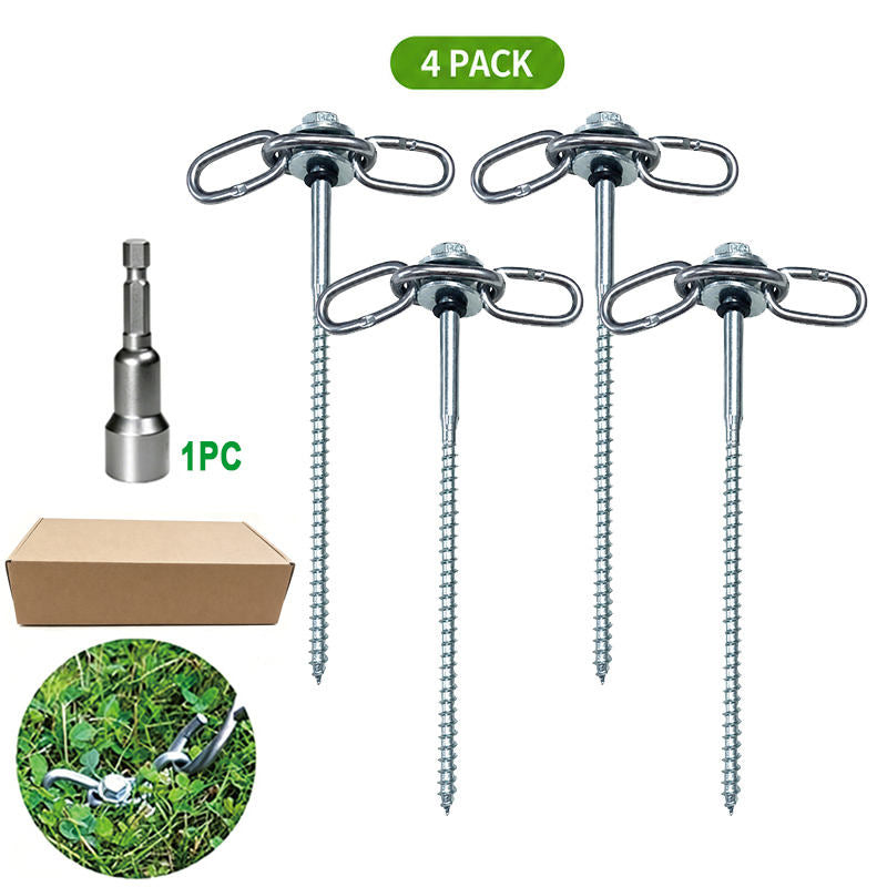 12-Inch Heavy-Duty Ground Anchors Rust-Resistant Tent Stakes for Canopies, Trampolines, Sheds, Carports & Outdoor Structures